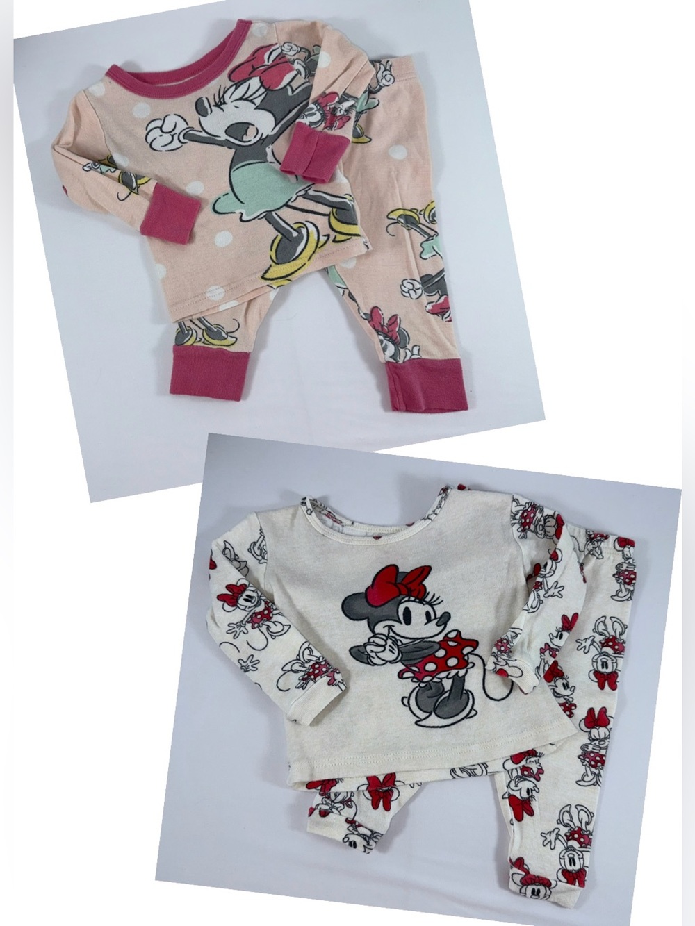 Disney Junior 12M Minnie Mouse Pink OR White 2-Piece Matching Pajama Set